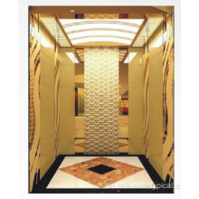 ลิฟต์ยกบ้าน MRL ขนาด 1350 กิโลกรัมพร้อมกระจกเงาสีทอง